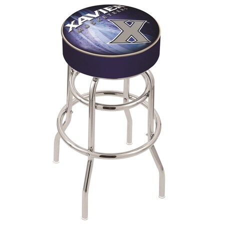 Holland Bar Stool Co 30" 4" Xavier Cushion Seat, Double-Ring Chrome Swivel Bar Stool L7C130Xavier-D2